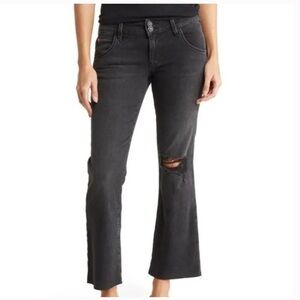 Hudson Collin Mid Rise Black Distressed Boot Crop